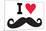 I Heart Love Mustaches Funny Poster-Ephemera-Mounted Poster