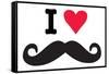 I Heart Love Mustaches Funny Poster-Ephemera-Framed Stretched Canvas