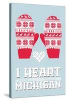 I Heart Michigan - Mittens-Lantern Press-Stretched Canvas