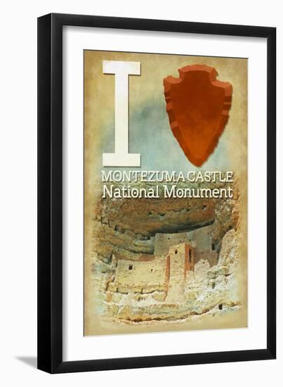 I Heart Montezuma Castle National Monument, Arizona-Lantern Press-Framed Art Print
