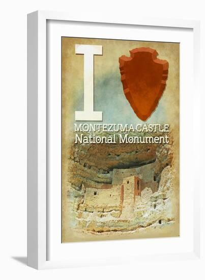 I Heart Montezuma Castle National Monument, Arizona-Lantern Press-Framed Art Print