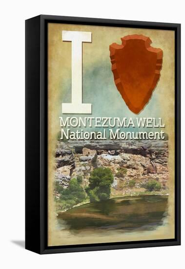 I Heart Montezuma Well National Monument, Arizona-Lantern Press-Framed Stretched Canvas