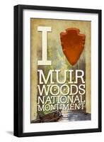 I Heart Muir Woods National Monument-Lantern Press-Framed Art Print