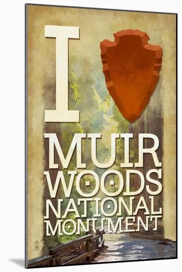 I Heart Muir Woods National Monument-Lantern Press-Mounted Art Print