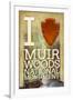 I Heart Muir Woods National Monument-Lantern Press-Framed Art Print