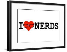 I Heart Nerds Humor Poster-null-Framed Poster