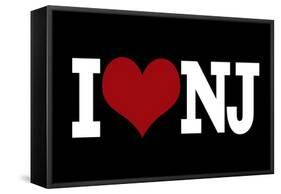 I Heart New Jersey - Black-Lantern Press-Framed Stretched Canvas