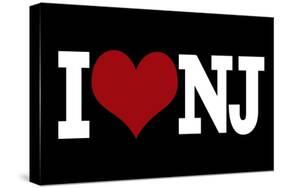 I Heart New Jersey - Black-Lantern Press-Stretched Canvas