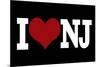 I Heart New Jersey - Black-Lantern Press-Mounted Art Print