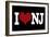 I Heart New Jersey - Black-Lantern Press-Framed Art Print