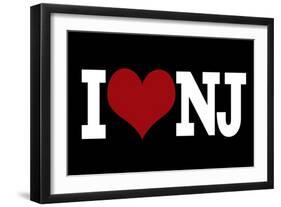 I Heart New Jersey - Black-Lantern Press-Framed Art Print