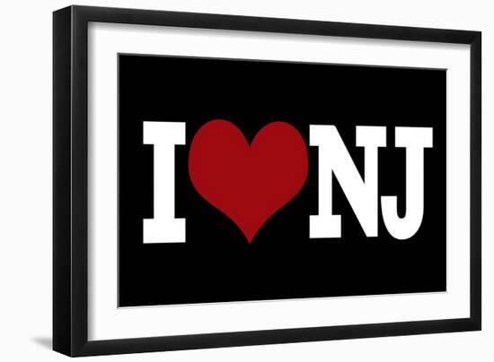 I Heart New Jersey - Black-Lantern Press-Framed Art Print