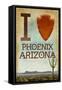 I heart Phoenix, Arizona-Lantern Press-Framed Stretched Canvas