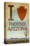 I heart Phoenix, Arizona-Lantern Press-Stretched Canvas