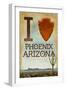I heart Phoenix, Arizona-Lantern Press-Framed Art Print