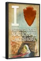 I Heart Pictured Rocks National Lakeshore, Michigan-Lantern Press-Framed Art Print