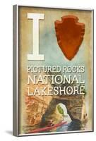 I Heart Pictured Rocks National Lakeshore, Michigan-Lantern Press-Framed Art Print