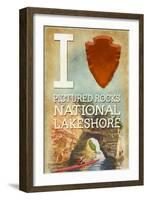 I Heart Pictured Rocks National Lakeshore, Michigan-Lantern Press-Framed Art Print