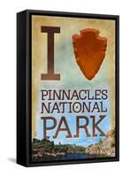 I Heart Pinnacles National Park-Lantern Press-Framed Stretched Canvas