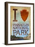 I Heart Pinnacles National Park-Lantern Press-Framed Art Print