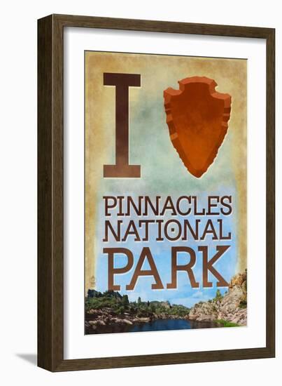 I Heart Pinnacles National Park-Lantern Press-Framed Art Print