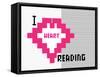 I Heart Pixel Reading 1-null-Framed Stretched Canvas