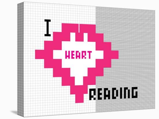 I Heart Pixel Reading 1-null-Stretched Canvas