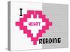 I Heart Pixel Reading 1-null-Stretched Canvas