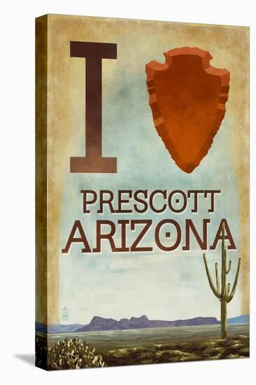 I heart Prescott Arizona-Lantern Press-Stretched Canvas