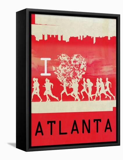 I Heart Running Atlanta-null-Framed Stretched Canvas