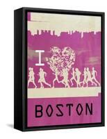 I Heart Running Boston-null-Framed Stretched Canvas