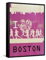 I Heart Running Boston-null-Framed Stretched Canvas