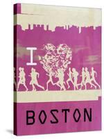 I Heart Running Boston-null-Stretched Canvas