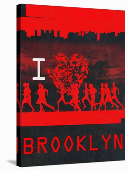 I Heart Running Brooklyn-null-Stretched Canvas