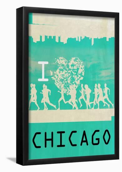 I Heart Running Chicago-null-Framed Poster