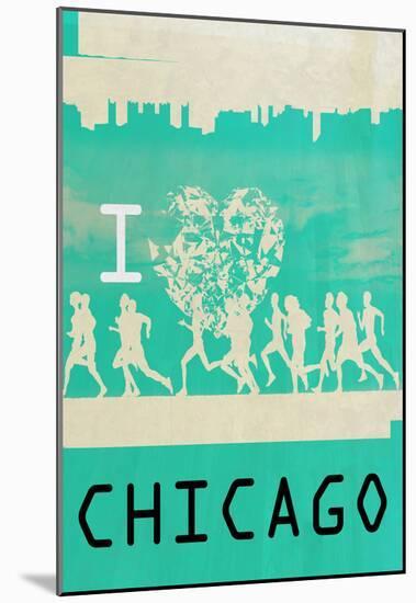 I Heart Running Chicago-null-Mounted Poster