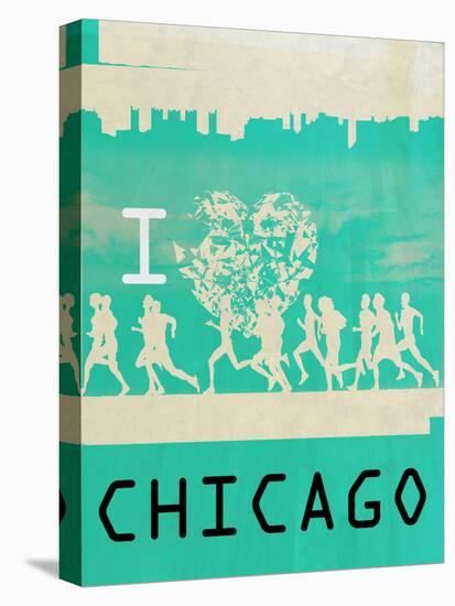 I Heart Running Chicago-null-Stretched Canvas