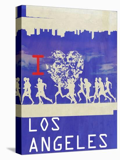 I Heart Running LA-null-Stretched Canvas