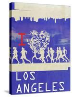 I Heart Running LA-null-Stretched Canvas