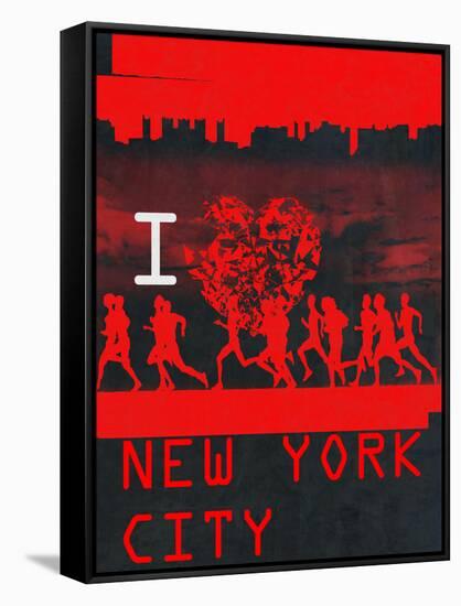 I Heart Running NYC-null-Framed Stretched Canvas