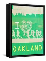 I Heart Running Oakland-null-Framed Stretched Canvas