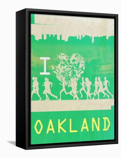 I Heart Running Oakland-null-Framed Stretched Canvas