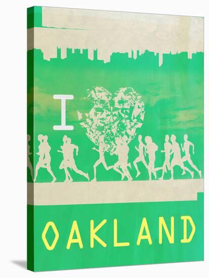 I Heart Running Oakland-null-Stretched Canvas