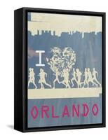 I Heart Running Orlando-null-Framed Stretched Canvas