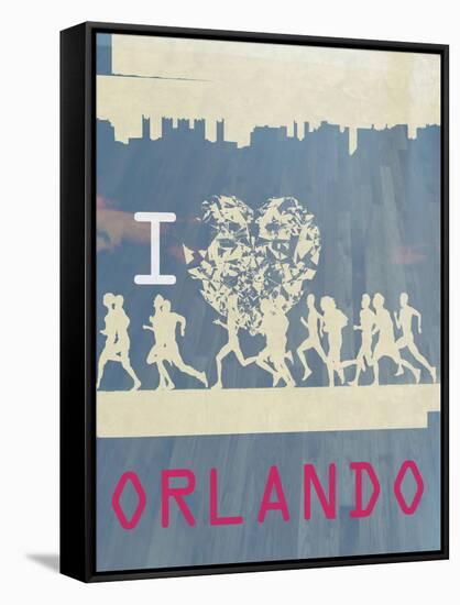 I Heart Running Orlando-null-Framed Stretched Canvas