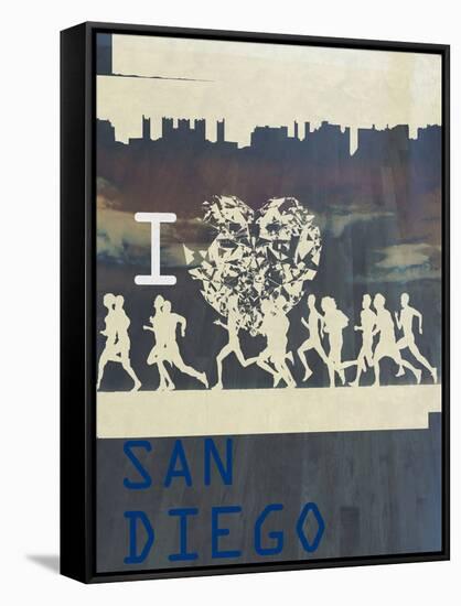 I Heart Running SD-null-Framed Stretched Canvas