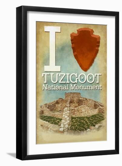 I Heart Tuzigoot National Monument, Arizona-Lantern Press-Framed Art Print