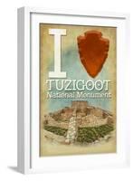 I Heart Tuzigoot National Monument, Arizona-Lantern Press-Framed Art Print