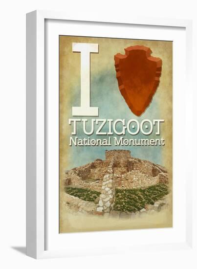 I Heart Tuzigoot National Monument, Arizona-Lantern Press-Framed Art Print