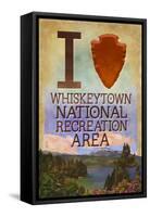 I Heart Whiskeytown National Recreation Area-Lantern Press-Framed Stretched Canvas